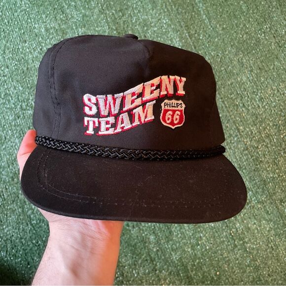 Vintage Phillips 66 Sweeny Team Black Adjustable hat cap - Picture 1 of 7